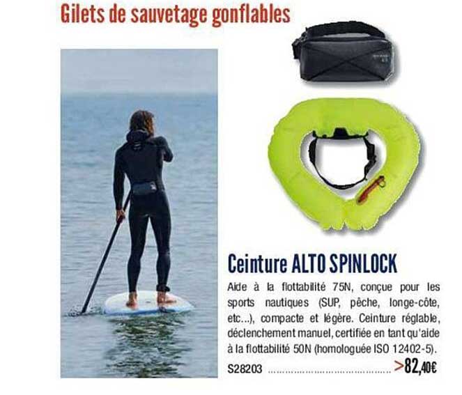 gilets de sauvetage gonflables : ceinture alto spinlock