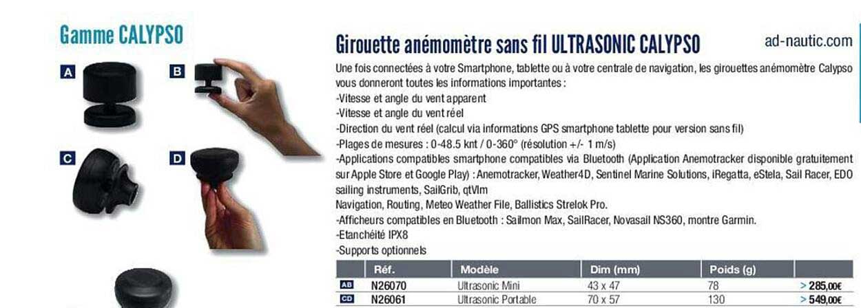 girouette anémomètre sans fil ultrasonic calupso