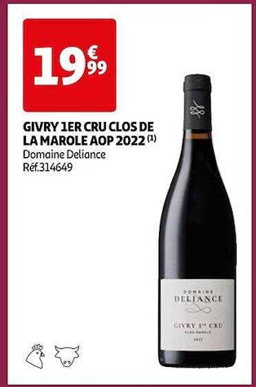 givry 1er cru clos de la marole 2022 domaine deliance