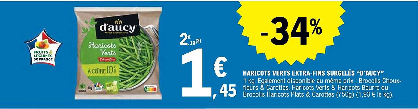 haricots verts extra-fins surgelés "d'aucy"