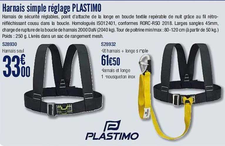 harnais simple réglable plastimo