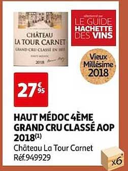 haut médoc 4ème grand cru classé aop 2018 château la tour carnet