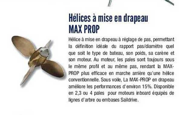 hélices à mise en drapeau max prop