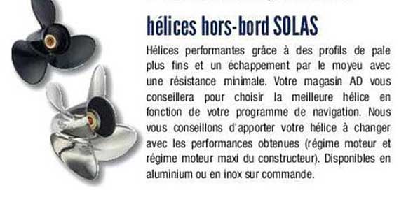 hélices hors-bord solas