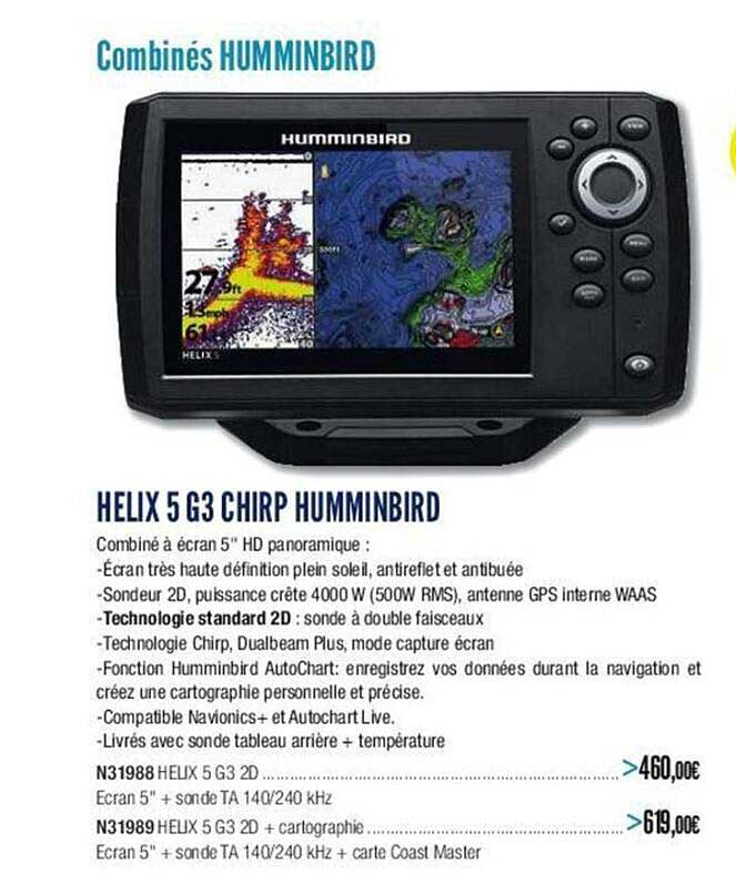 helix 5 G3 chirp humminbird