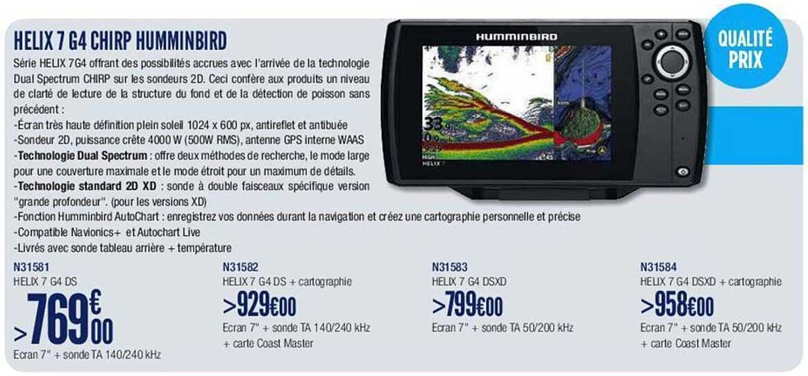 helix 7 G4 chirp humminbird