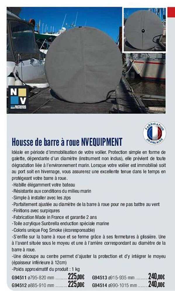 housse de barre à roue nvequipment