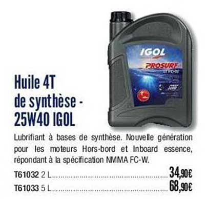 huile 4t de synthèse - 25w40 igol