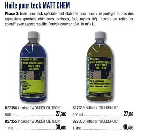 huile pour teck matt chem