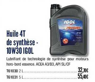 huile t4 de synthèse 10w30 igol
