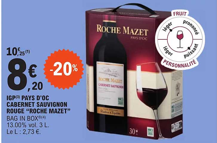 igp pays d'oc cabernet sauvignon rouge "roche mazet"