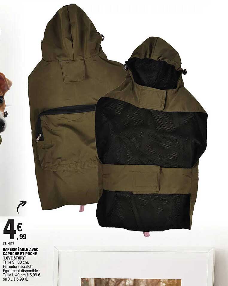 imperméable avec capuche et poche  "love story"