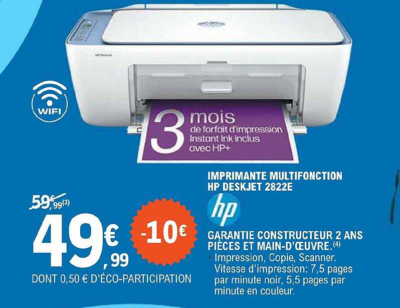 Imprimante Multifonction Hp Deskjet 2822e Hp