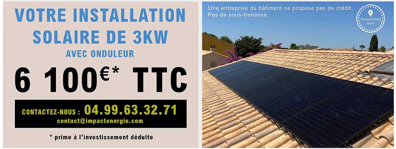 installation solaire de 3 kw avec onduleur