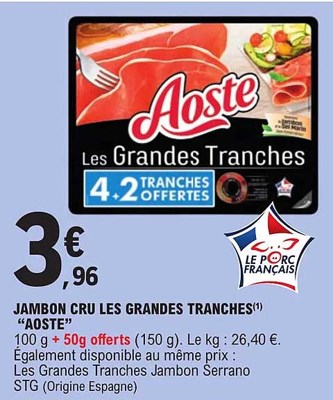 Jambon Cru Les Grandes Tranches "aoste"