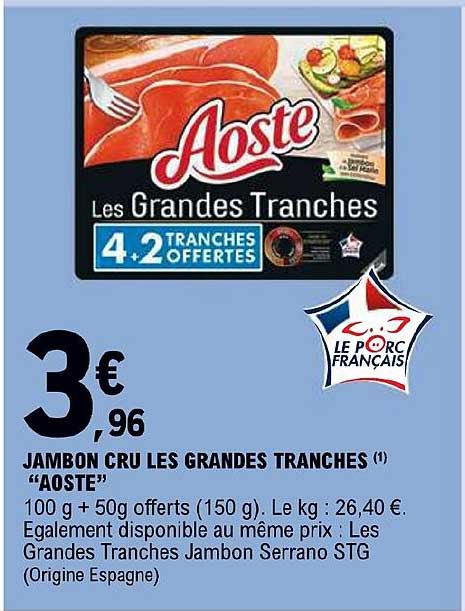 jambon cru les grandes tranches "aoste"