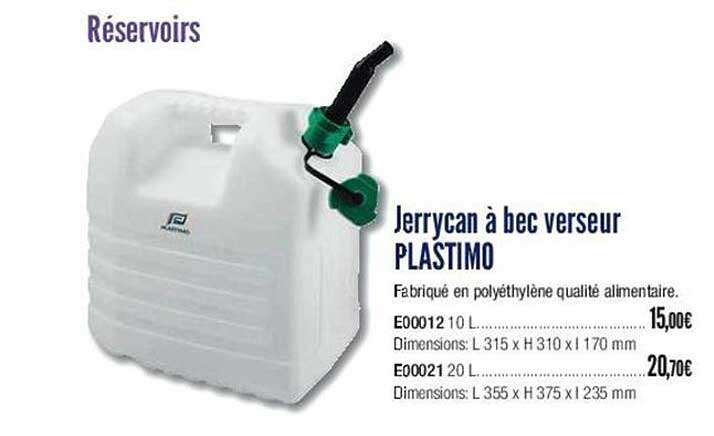jerrycan à bec verseur plastimo