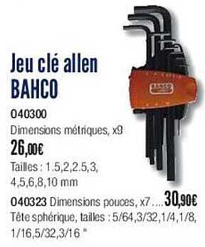 jeu clé allen bahco