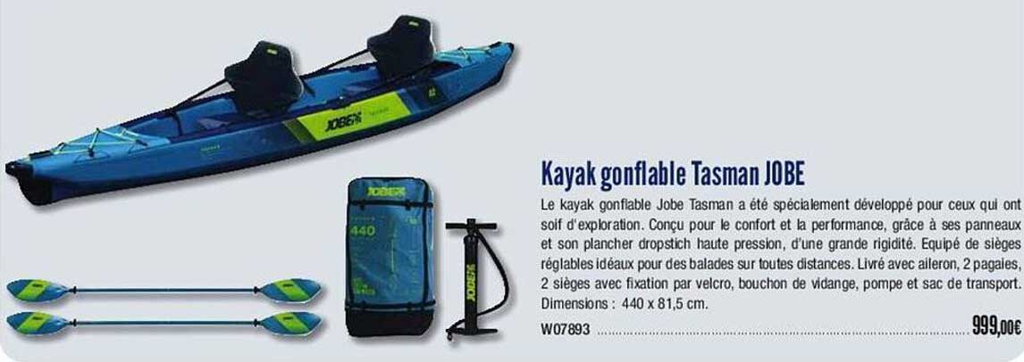 kayak gonflable tasman jobe