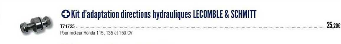kit d' adaptation directions hydrauliques lecomble & schmitt