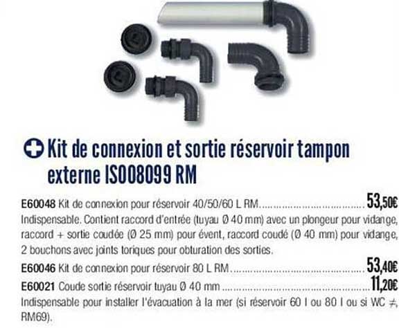 kit de connexion et sortie réservoir tampon externe is008099 rm
