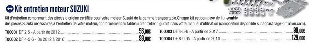 kit entretien moteur suzuki