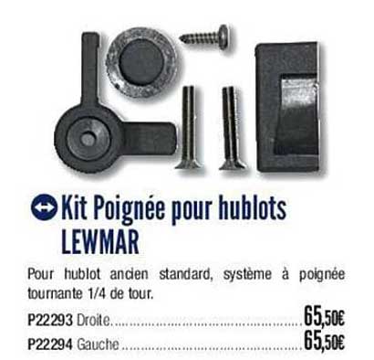 kit poignée pour hubblots lewmar