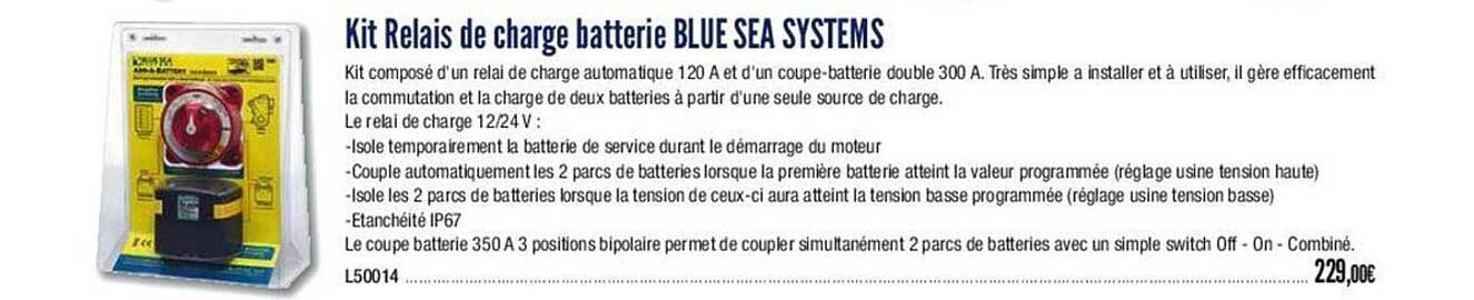 kit relais de charge batterie blue sea systems
