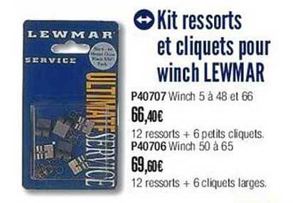 kit ressorts et cliquets pour winch lewmar