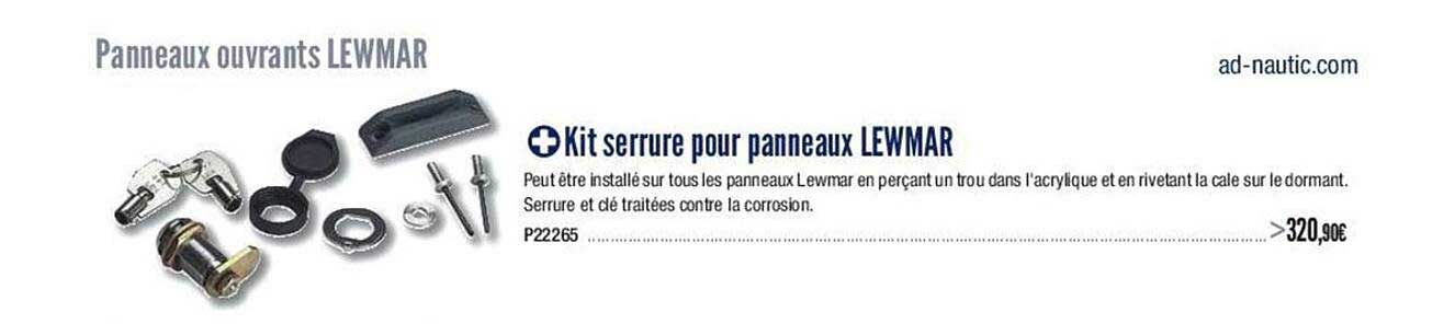 kit serrure pour panneaux lewmar