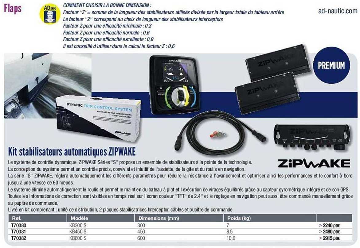 kit stabilisateurs automatiques zipwake
