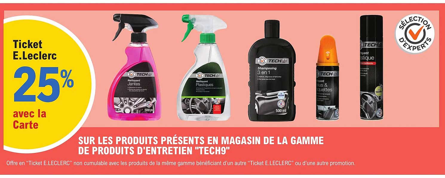 la gamme de produits d'entretien "tech9"