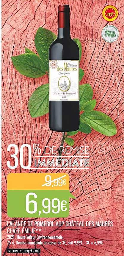 lalande de pomerol aop château des maures cuvée émilie