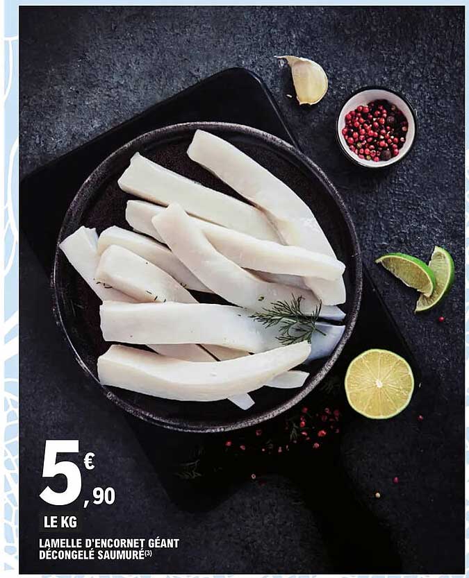 lamelle d'encornet géant décongelé saumuré
