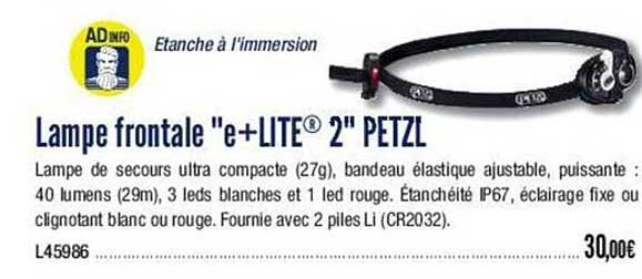 lampe frontale "e+lite 2" petzl