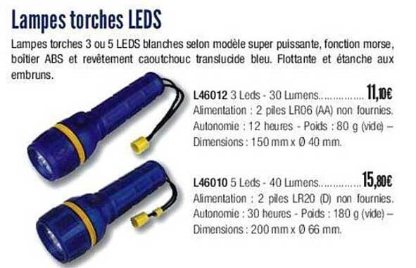 lampes torches leds