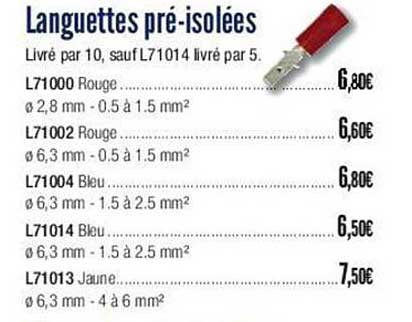 languettes pré-isolées