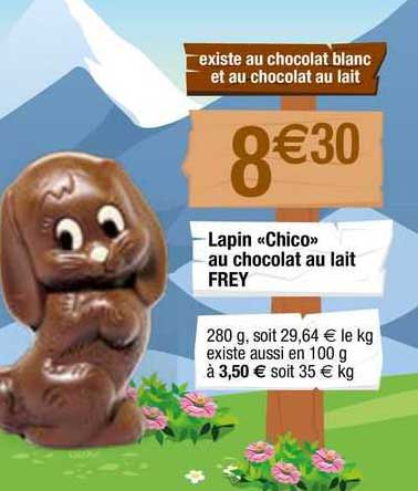lapin "chico" au chocolat au lait frey