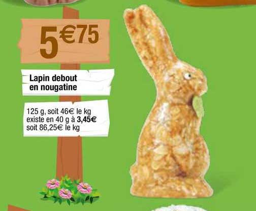 lapin debout en nougatine