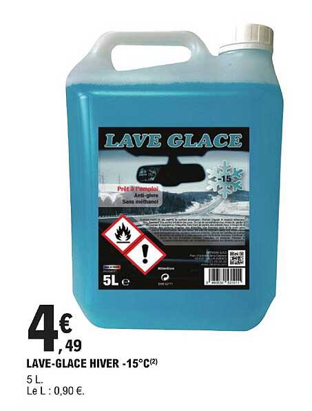 lave-glace hiver -15°c