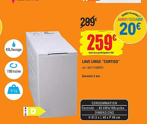 lave linge "curtiss"