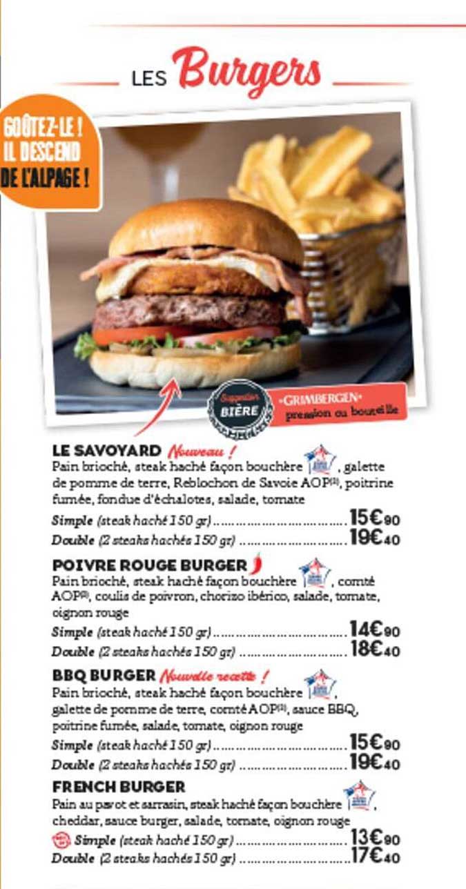 Le Savoyard, Poivre Rouge Burger, Bbq Burger, French Burger