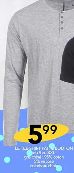 le tee-shirt patte bouton