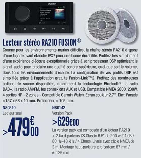 lecteur stéréo ra210 fusion