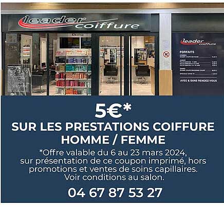 les prestations coiffure homme/femme