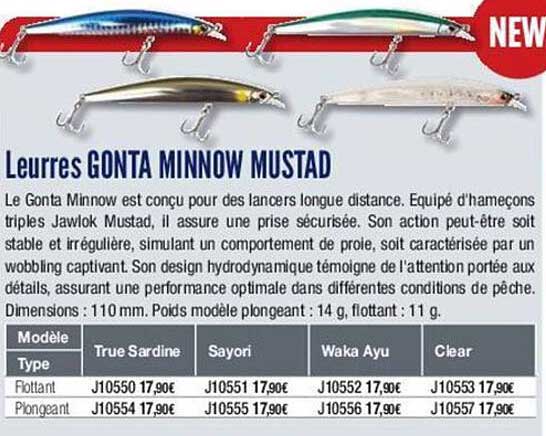 leurres gonta minnow mustad