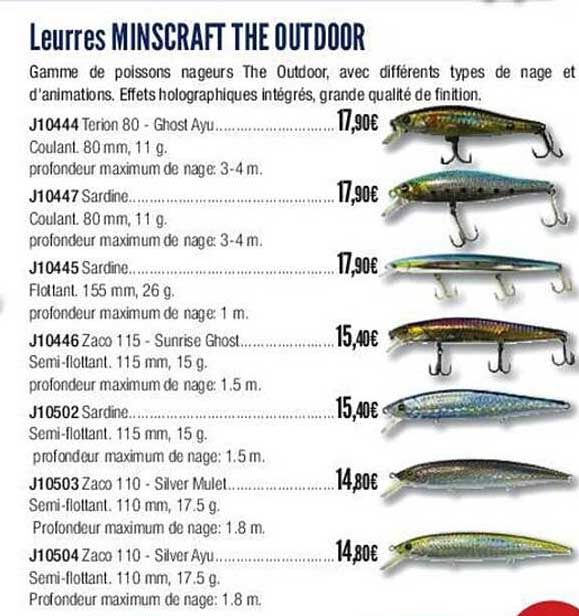 leurres minscraft the outdoor