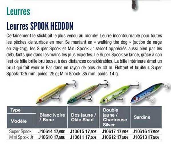 leurres spook heddon