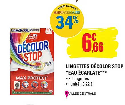 lingettes décolor stop "eau écarlate"