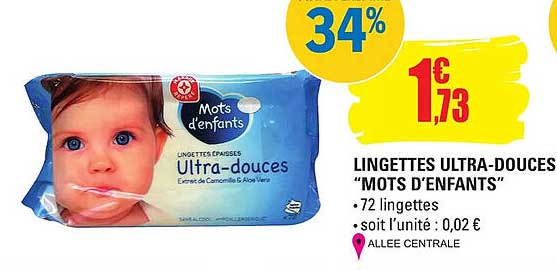 lingettes ultra-douces "mots d'enfants"